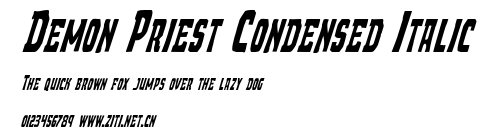 Demon Priest Condensed Italic.ttf字體轉換器圖片