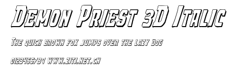 Demon Priest 3D Italic.ttf字體轉換器圖片