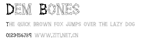 Dem Bones.ttf字體轉換器圖片