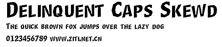Delinquent Caps Skewd.ttf字體轉換器圖片