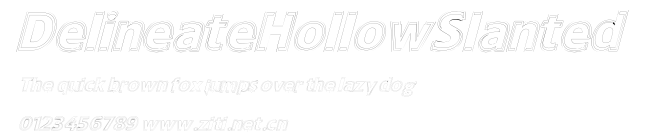 DelineateHollowSlanted.ttf字體轉換器圖片