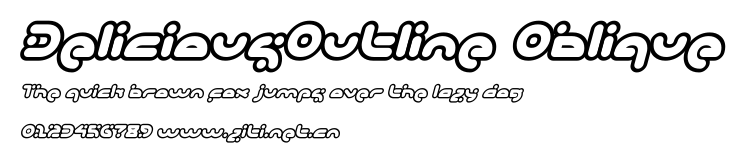 DeliciousOutline Oblique.ttf字體轉換器圖片