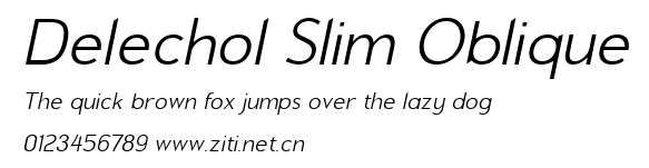 Delechol Slim Oblique.ttf字體轉換器圖片