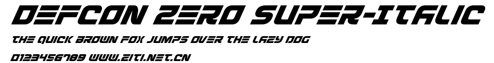 Defcon Zero Super-Italic.ttf字體轉換器圖片