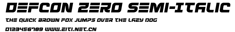 Defcon Zero Semi-Italic.ttf字體轉換器圖片