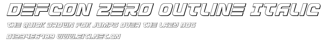 Defcon Zero Outline Italic.ttf字體轉換器圖片