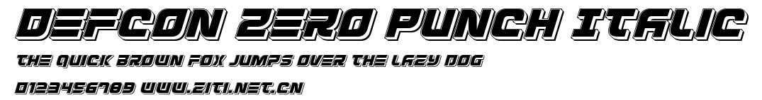 Defcon Zero Punch Italic.ttf字體轉換器圖片