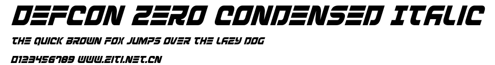 Defcon Zero Condensed Italic.ttf字體轉換器圖片