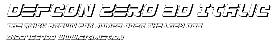 Defcon Zero 3D Italic.ttf字體轉換器圖片