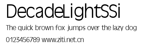 DecadeLightSSi.ttf字體轉換器圖片