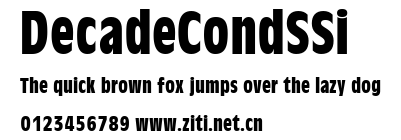 DecadeCondSSi.ttf字體轉換器圖片