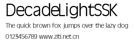 DecadeLightSSK.ttf字體轉換器圖片