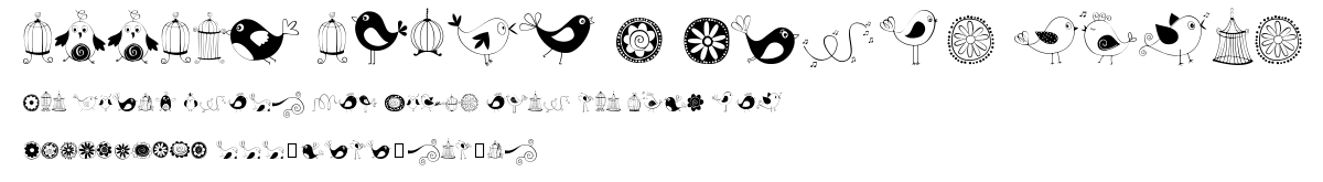 DOODLE DINGS 1 Birds Cages.ttf字體轉換器圖片