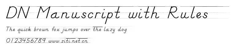 DN Manuscript with Rules.ttf字體轉換器圖片