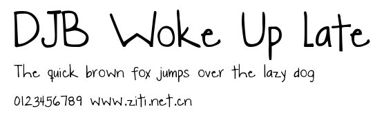 DJB Woke Up Late.ttf字體轉換器圖片