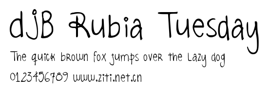 DJB Rubia Tuesday.ttf字體轉換器圖片