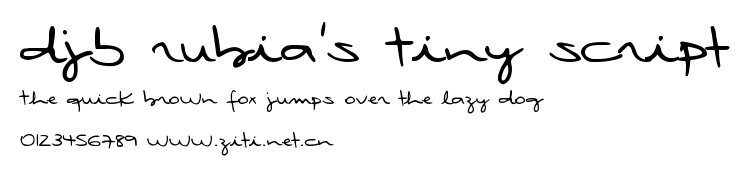 DJB Rubia's Tiny Script.ttf字體轉換器圖片
