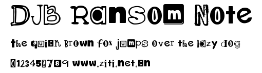 DJB Ransom Note.ttf字體轉換器圖片
