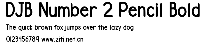 DJB Number 2 Pencil Bold.ttf字體轉換器圖片