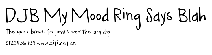 DJB My Mood Ring Says Blah.ttf字體轉換器圖片