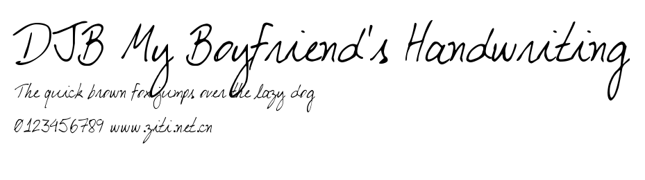 DJB My Boyfriend's Handwriting.ttf字體轉換器圖片