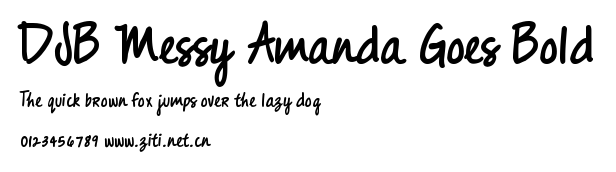 DJB Messy Amanda Goes Bold.ttf字體轉換器圖片