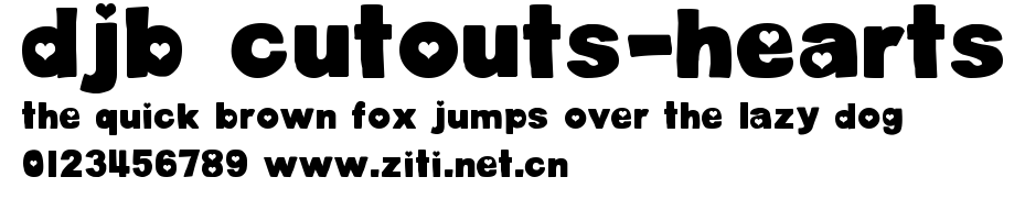 DJB Cutouts-Hearts.ttf字體轉換器圖片