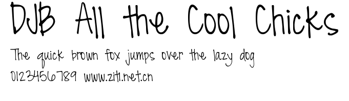 DJB All the Cool Chicks.ttf字體轉換器圖片