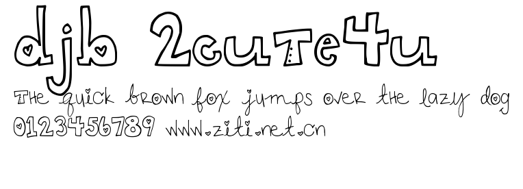 DJB 2CUTE4U.ttf字體轉換器圖片