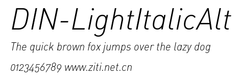 DIN-LightItalicAlt.otf字體轉換器圖片