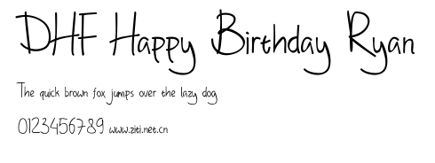 DHF Happy Birthday Ryan.ttf字體轉換器圖片