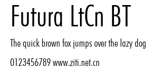 Futura LtCn BT.ttf字體轉換器圖片