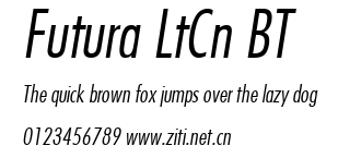Futura LtCn BT.ttf字體轉換器圖片