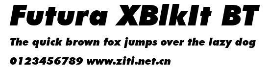 Futura XBlkIt BT.ttf字體轉換器圖片