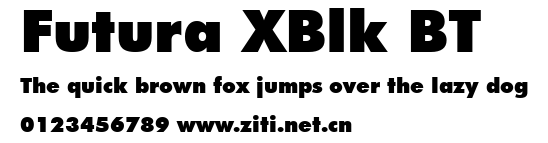Futura XBlk BT.ttf字體轉換器圖片