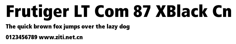 Frutiger LT Com 87 XBlack Cn.ttf字體轉換器圖片