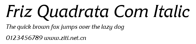 Friz Quadrata Com Italic.ttf字體轉換器圖片