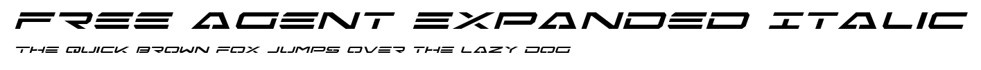Free Agent Expanded Italic.ttf字體轉換器圖片
