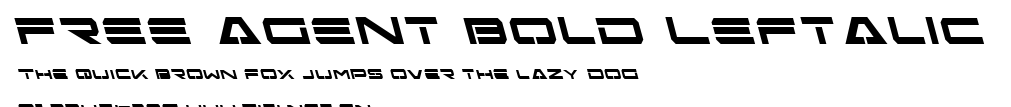 Free Agent Bold Leftalic.ttf字體轉換器圖片