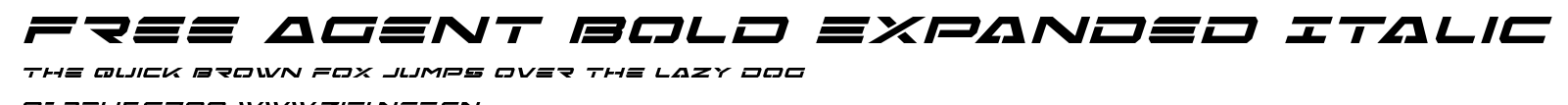 Free Agent Bold Expanded Italic.ttf字體轉換器圖片