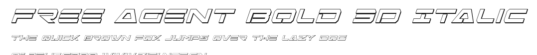 Free Agent Bold 3D Italic.ttf字體轉換器圖片