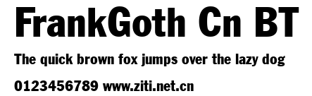 FrankGoth Cn BT.ttf字體轉換器圖片