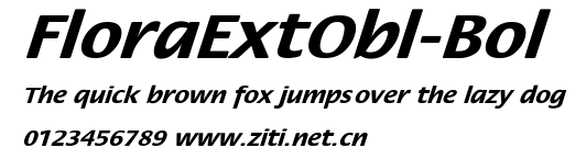 FloraExtObl-Bol.ttf字體轉換器圖片