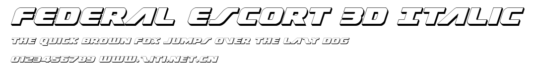 Federal Escort 3D Italic.ttf字體轉換器圖片