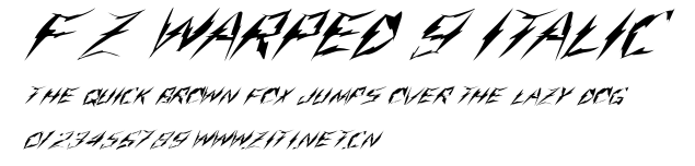 FZ WARPED 9 ITALIC.ttf字體轉換器圖片