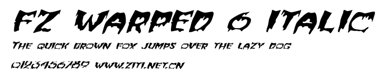 FZ WARPED 6 ITALIC.ttf字體轉換器圖片