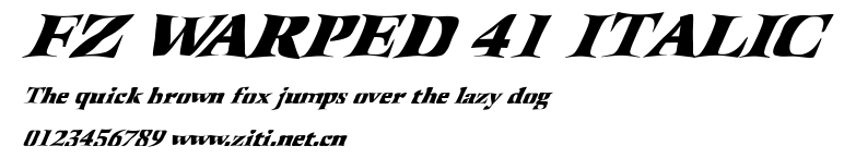 FZ WARPED 41 ITALIC.ttf字體轉換器圖片