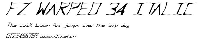 FZ WARPED 34 ITALIC.ttf字體轉換器圖片