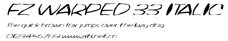 FZ WARPED 33 ITALIC.ttf字體轉換器圖片