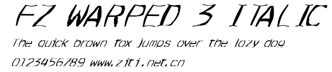 FZ WARPED 3 ITALIC.ttf字體轉換器圖片